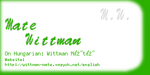 mate wittman business card